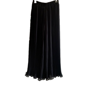 Sheer Black Pleated Wide Leg Pants